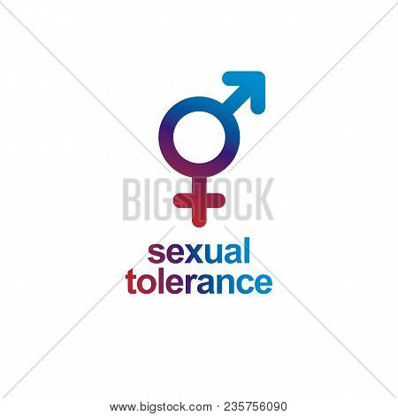 Sexual Tolerance Concept. Mars Male And Venus Female Symbols Combined In Vector Icon Isolated On Whi