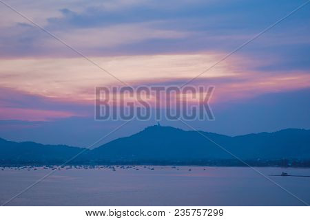 Sunset Over The Sea And The Island Of Phuket, Thailand.