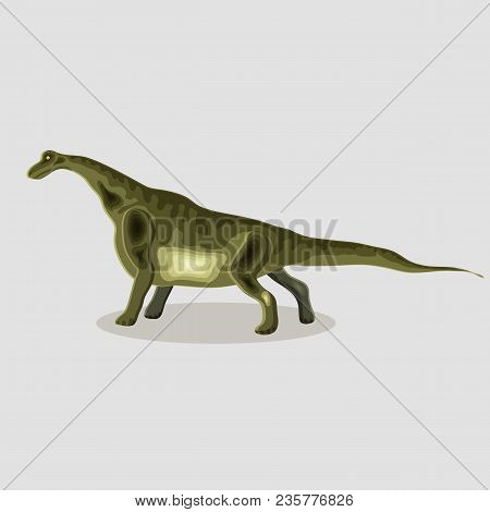 Vector Cartoon  Illustration Of A Dinosaur.  Brontosaurus.