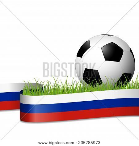 Soccer Ball Behind Russian Banner