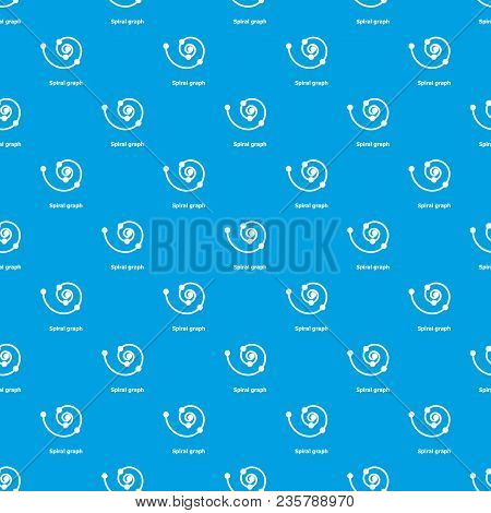 Spiral Graph Pattern Vector Seamless Blue Repeat For Any Use