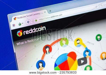 Ryazan, Russia - March 29, 2018 - Homepage Of Reddcoin Social Crypto Currency On The Display Of Pc, 
