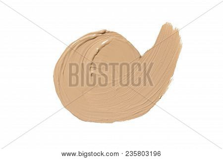 Smear Of Foundation For Face. Spot Of Cc Cream Or Bb Cream. Make Up Product. Isolated.