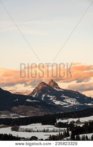 Mountains In Styria Bad Mitterndorf Alps Sunset