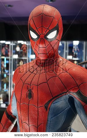 The Character Of The Spiderman. In The Museum Of Film Legends In Prague 30.3.2018.