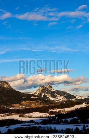 Mountains In Styria Bad Mitterndorf Alps Sunset