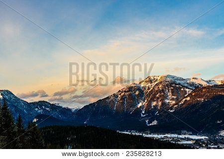 Mountains In Styria Bad Mitterndorf Alps Sunset
