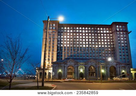 Detroit, Michigan Usa, April 8, 2018, Michigan Central Station, Mcs, Detroit Train Depot