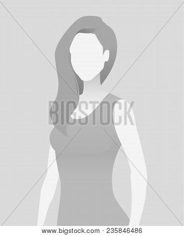 Default Placeholder Fitness Trainer In A T-shirt. Half-length Portrait Photo Avatar. Gray Color