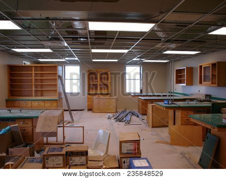 Defiance College Tenzer Hall Laboratory Classroom Being Renovated, Constructed, Defiance, Oh April 1