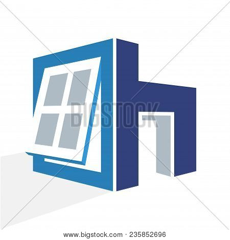 Iconic Logo With A Combination Of The Window Frame And The Initial Letter H