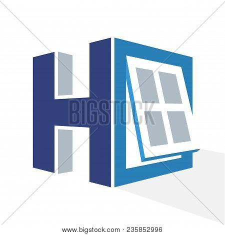Iconic Logo With A Combination Of The Window Frame And The Initial Letter H