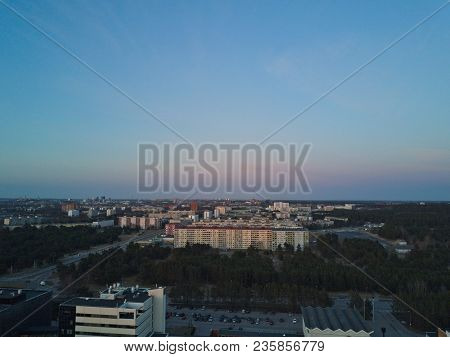 Panoramic Aerial View Of City Tallinn Estonia , Distrikt Mustamjae