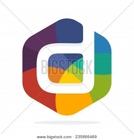 Logo Icon Hexagon Shape With Colorful Concept With A Combination Of Initial Letter D