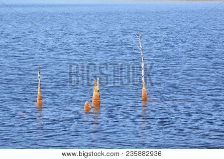 Copper Red Polluted Lake Mine In Gossan Cobre Huelva Spain