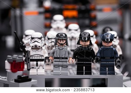 RUSSIA, April 12, 2018. Constructor Lego Star Wars. Episode IV, Squad of stormtroopers