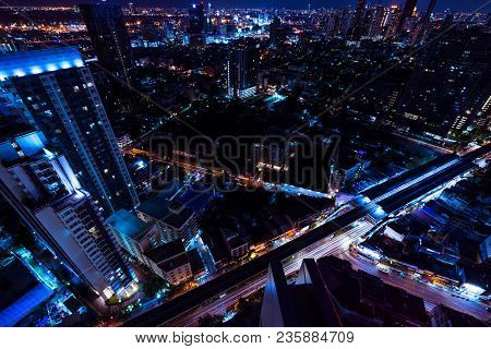 Abstract Night Cityscpae Perspective - Can Use To Display Or Montage On Product