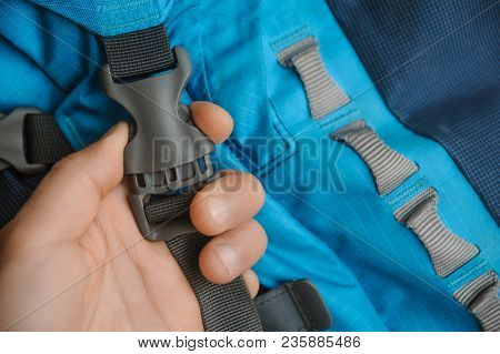 Grey Fastex Buckle Of Trekking Backpack