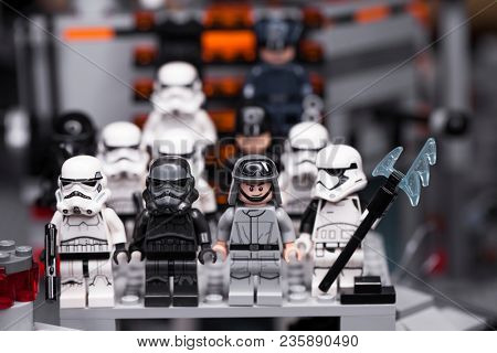 RUSSIA, April 12, 2018. Constructor Lego Star Wars. Episode IV, Squad of stormtroopers