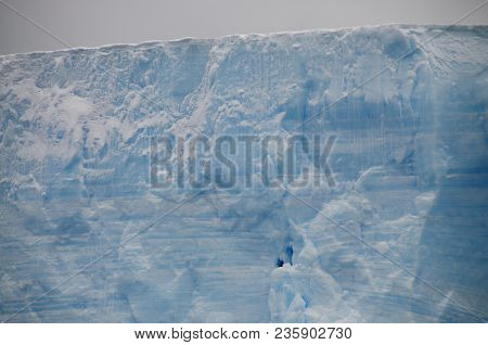 A Large Tabular Iceberg Floating In The Southern Atlantic Ocean, Near Antarctica.