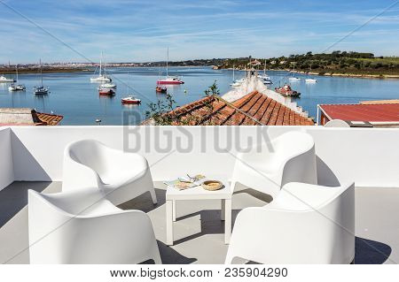 View From The Terrace, To The Bay With Yachts In The Town Of Alvor