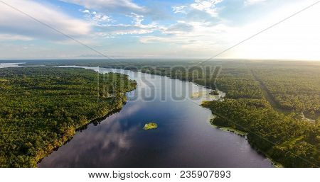 Aerial View Of Big Creek Lake In Semmes, Alabama