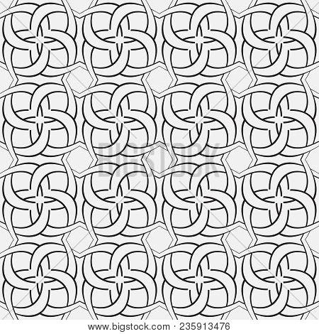 Vector Seamless Pattern. Modern Texture. Repetition Of Geometric Elements. Monochrome. Wallpaper For