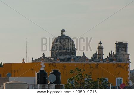 Top View Of The City And The Former San Jose Cathedral. It Was The Main Temple Of The Jesuit Monaste