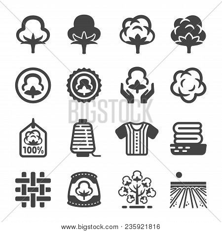 Cotton And Product Icon Set Vector And Illustration