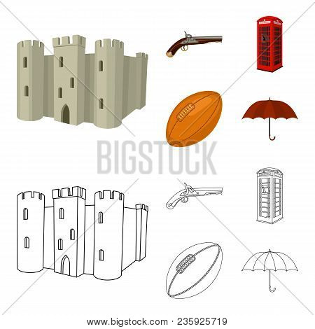 Breed, Dog, Teapot, Brewer .england Country Set Collection Icons In Cartoon, Outline Style Vector Sy