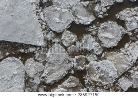 Ice Floes In The Hamburg Harbor Terminal Burchardkai