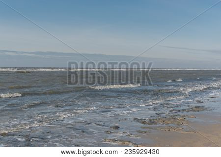 The Beach Of Sankt Peter-ording On The North Sea