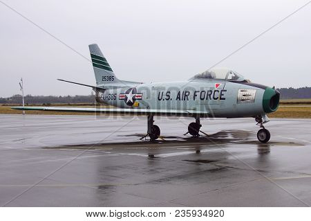 Soesterberg, The Netherlands - April 2, 2018: U.s. Air Force North American F-86e Sabre Fu-385, Stan