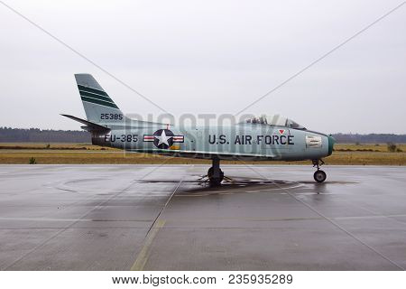 Soesterberg, The Netherlands - April 2, 2018: U.s. Air Force North American F-86e Sabre Fu-385, Stan