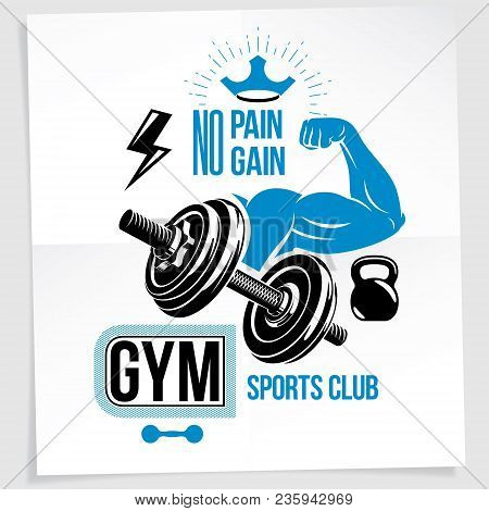 Heavy Load Power Lifting Championship Advertising Poster. Vector Composition Of Muscular Athlete Arm