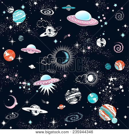 Galaxy Constilation Seamless Pattern Print Could Be Used For Textile, Zodiac Star Yoga Mat, Phone Ca
