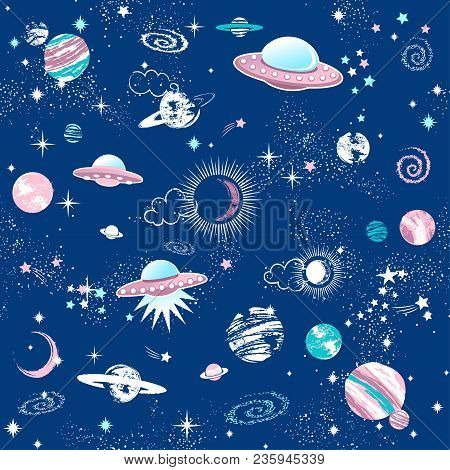 Galaxy Constilation Seamless Pattern Print Could Be Used For Textile, Zodiac Star Yoga Mat, Phone Ca