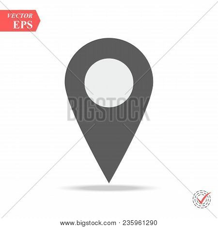 Pin Icon Vector. Location Sign Isolated On White Background. Navigation Map, Gps, Direction, Place, 