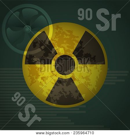 Radioactive Strontium. Sr Vector Illustration. Sign Warning Of The Danger.