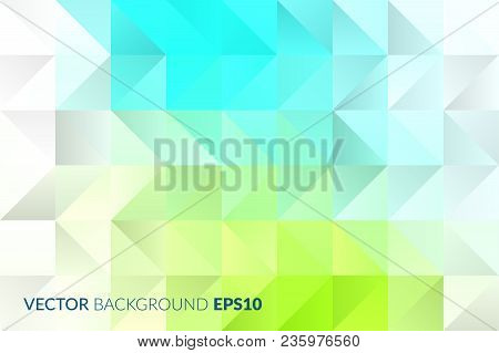 Abstract Background Design, Vector Polygonal Elements For Graphic Template. Colourful Eco Green Turq