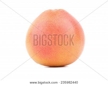 A Fresh Whole Grapefruit Isolated On A White Background. Citrus Fruits Full Of Vitamins. Healthy Foo