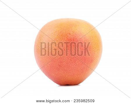A Fresh Whole Grapefruit Isolated On A White Background. Citrus Fruits Full Of Vitamins. Healthy Foo