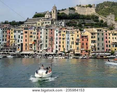 Porto Venere, Italy August 19, 2017: Porto Venere In The Gulf Of Poets, Declared A World Heritage Si