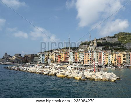 Porto Venere, Italy August 19, 2017: Porto Venere In The Gulf Of Poets, Declared A World Heritage Si