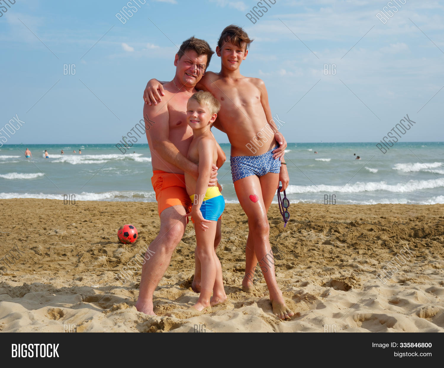 Nudist father and son