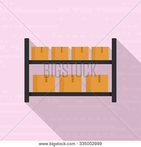 Parcel Warehouse Rack Icon. Flat Illustration Of Parcel Warehouse Rack Vector Icon For Web Design