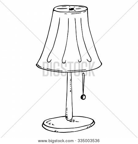 Nightlight Icon. Vector Illustration Of A Table Lamp. Floor Lamp. Hand Drawn Nightlight.