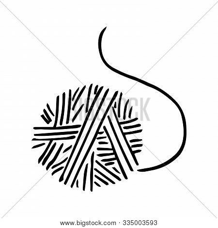 Vector Illustration Of A Red Tangle Of Thread. Hand Drawn Tangle Of Thread.
