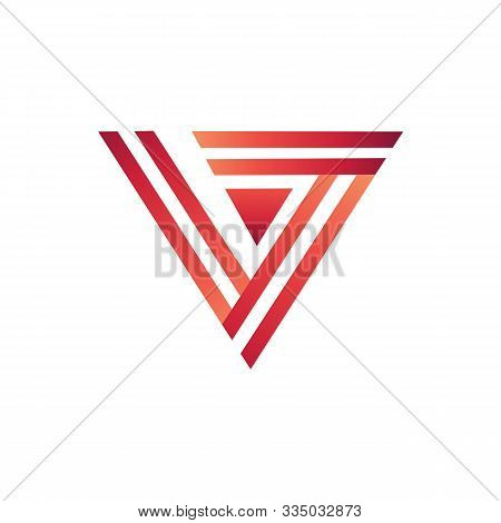 Letter V With Lines Style Logo, V Logo Vector
