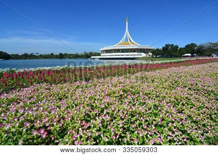 Ratchamangkhala Pavilion Of Suan Luang Rama Ix Public Park Bangkok,thailand With Beautifully Decorat